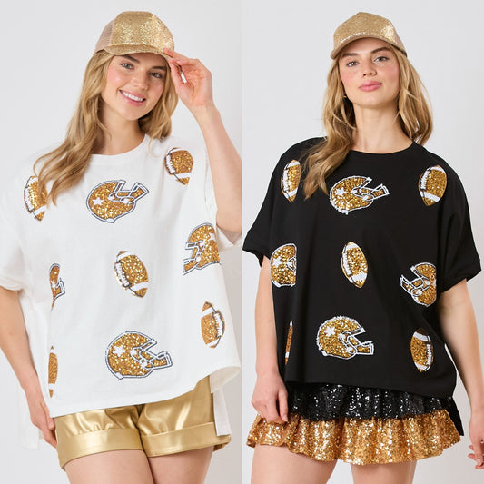 Sequin Football Short Sleeve